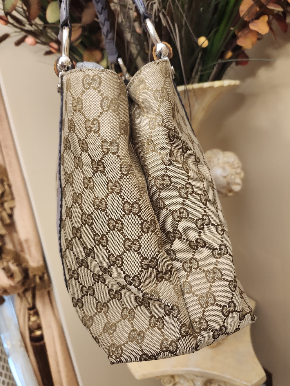 Gucci Beige GG Monogram Canvas Shoulder Bag
